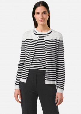 GERRY WEBER - Gerry Weber γυναικεία ζεκέτα πλεκτή με ριγέ σχέδιο - 530117-35713 Ασπρόμαυρο
