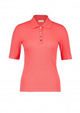 GERRY WEBER - Gerry Weber γυναικεία μπλούζα πόλο κοντομάνικη ribbed - 570382-35054 Κοραλί
