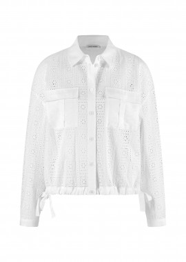 GERRY WEBER - Gerry Weber γυναικείο πουκάμισο με διάτρητο κεντητό σχέδιο και τσέπες - 560113-31494 Λευκό
