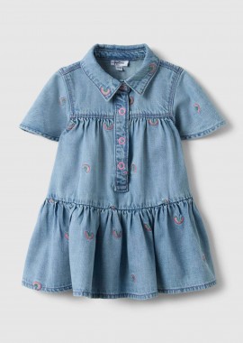 OVS KIDS - OVS βρεφικό denim φόρεμα με rainbow print Regular Fit - 002561643 Denim Blue