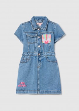 OVS KIDS - OVS παιδικό κοντομάνικο denim φόρεμα - 002205608 Denim Blue