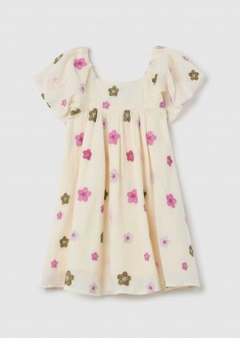 OVS παιδικό φόρεμα με floral print - 002264747 Κρέμ