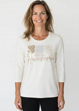 Betty Barclay γυναικεία μπλούζα με print - 2724/1092 Λευκό