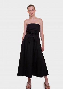 EMME - Emme by Marella γυναικείο midi φόρεμα strapless με ζώνη - 2515221502200 Μαύρο