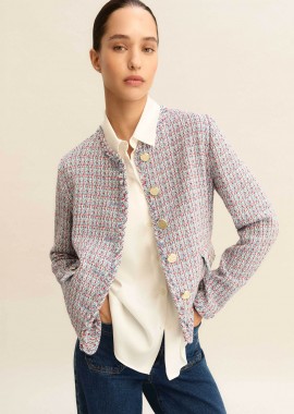 EMME - Emme by Marella γυναικείο σακάκι tweed - 2615041081 Μπλε Ανοιχτό