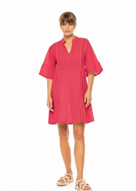 Pink Label γυναικείο φόρεμα παραλίας κιπούρ - BN-300 Φούξια