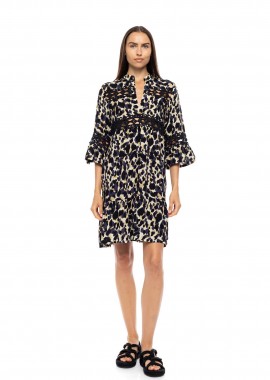 Pink Label γυναικείο φόρεμα παραλίας με animal print 