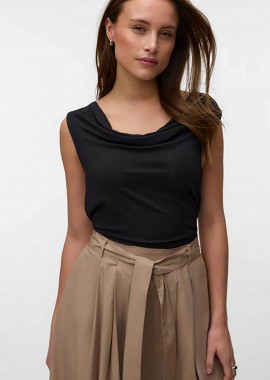 Vero Moda γυναικεία αμάνικη μπλούζα μονόχρωμη - 10344258 Μαύρο