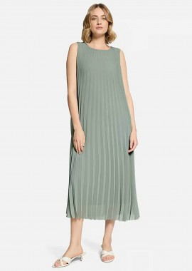 BETTY & CO - BETTY & CO γυναικείο midi φόρεμα αμάνικο πλισέ - 1116/3406 Πράσινο Μέντας