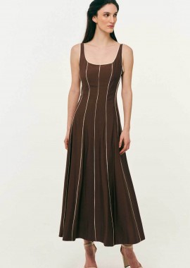 Forel γυναικείο φόρεμα maxi μεσάτο - 082.50.01.126 Καφέ
