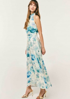 Forel γυναικείο φόρεμα με floral print - 082.50.01.034 Μπλε Σκούρο