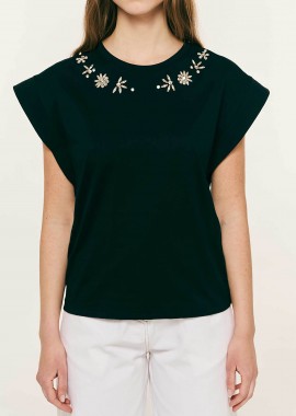 FOREL - Forel γυναικείo T-shirt με στρας - 082.10.01.093 Μαύρο