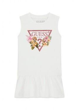 GUESS - Guess παιδικό φόρεμα αμάνικο με λογότυπο - K4RK23KA6W4 Λευκό