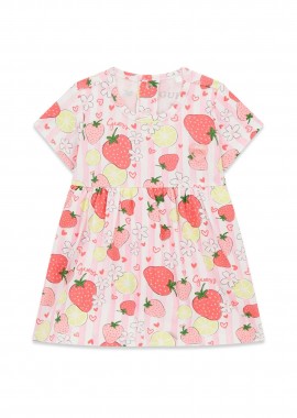 Guess βρεφικό φόρεμα με strawberry & lime print - S6GG02K6YW4 Ροζ
