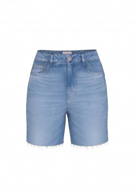 Guess γυναικεία denim βερμούδα ψηλόμεση πεντάτσεπη Regular Fit - W5GD47D5B94 Denim Blue
