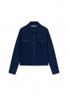 Guess γυναικείο denim πουκάμισο Regular Fit - W6RN99D6980 Denim Blue Σκούρο