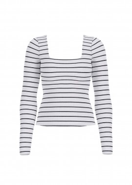 GUESS - Guess γυναικεία μπλούζα με ριγέ σχέδιο Slim Fit - W6RP49KD492 Ασπρόμαυρο