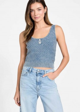 GUESS - Guess γυναικείο αμάνικο τοπ με ανάγλυφη υφή Regular Fit