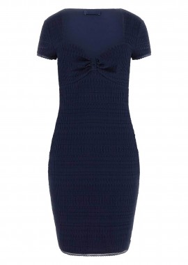 GUESS - Guess γυναικείο mini φόρεμα με πλεκτό σχέδιο Regular Fit - W6GK15K2950 Μπλε Σκούρο