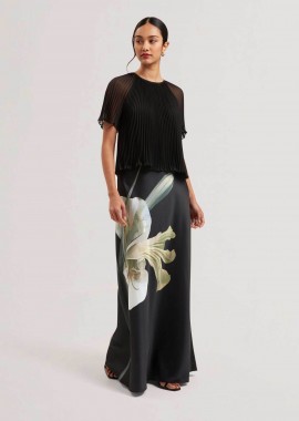TED BAKER - Ted Baker γυναικεία φούστα maxi σατέν με floral print