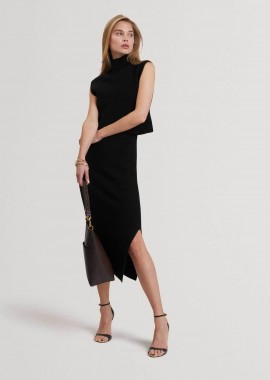 TED BAKER - Ted Baker γυναικείο midi αμάνικο φόρεμα μoνόχρωμο 2 σε 1
