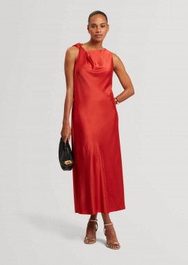 Ted Baker γυναικείο midi αμάνικο φόρεμα μονόχρωμο 