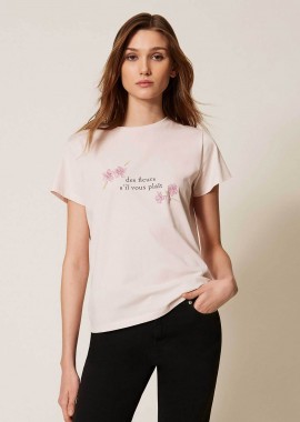 TWINSET - Twinset γυναικείο T-shirt με floral print - 261TP2341 Ροζ