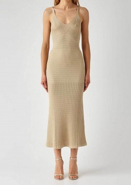 Twinset γυναικείο midi φόρεμα πλεκτό - 261TT3011 Μπεζ