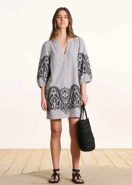 LA FEE MARABOUTEE - La Fée Maraboutée γυναικείο mini φόρεμα με all-over print - FL-RO-DAIA-P Μαύρο