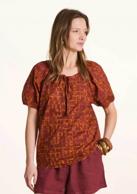 LA FEE MARABOUTEE - La Fée Maraboutée γυναικεία μπλούζα με all-over print - FL-TO-FAROUKA-C Κεραμιδί