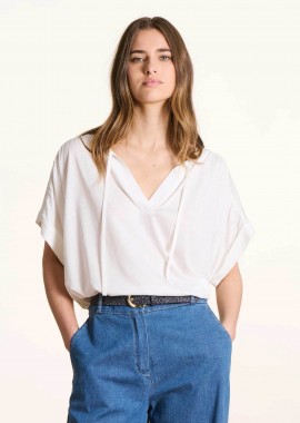 LA FEE MARABOUTEE - La Fée Maraboutée γυναικεία μπλούζα μονόχρωμη Loose Fit - FL-TS-FINO-M Εκρού