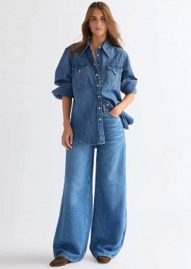 Wrangler® γυναικείο τζιν παντελόνι πεντάτσεπο Loose Wide Fit 