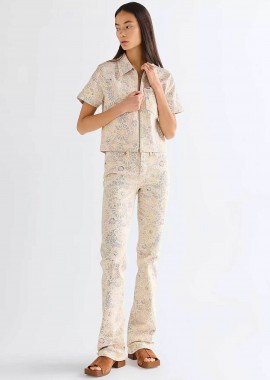 WRANGLER - Wrangler® γυναικείο τζιν παντελόνι πεντάτσεπο με floral print Bootcut Fit - 112378169 Μπεζ