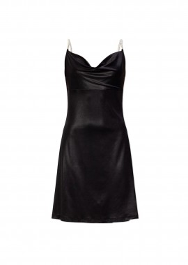 VERSACE JEANS COUTURE - Versace Jeans Couture γυναικείο mini φόρεμα σατέν - 80HAO936J0064 Μαύρο
