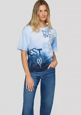 RABE - Rabe γυναικείο T-shirt με print και lettering - 56-114351 Μπλε Σκούρο