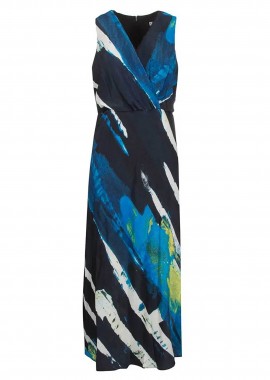 DKNY γυναικείο φόρεμα αμάνικο με print - P3JBVV06 Μπλε