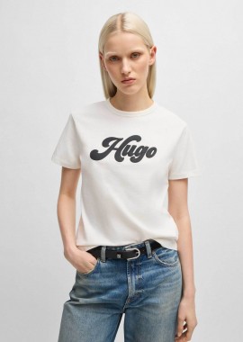 HUGO - Hugo Boss γυναικείο T-shirt με retro logo print Regular Fit