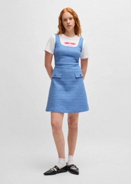 Hugo Boss γυναικείο mini φόρεμα αμάνικο textured Regular Fit 