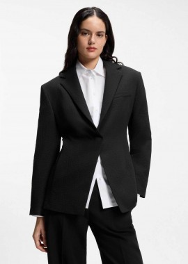 Hugo Boss γυναικείο σακάκι μονόχρωμο με τσέπες 