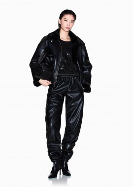 ARMANI EXCHANGE - Armani Exchange γυναικείο παντελόνι faux δέρμα - XW000681AF16106 Μαύρο