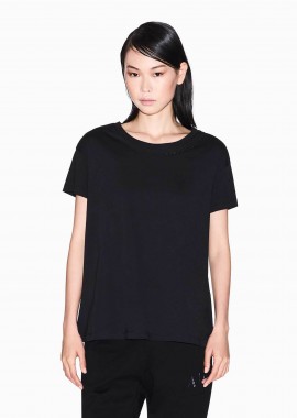 Armani Exchange γυναικείο T-shirt με ανάγλυφο λογότυπο - XW001356AF10356 Μαύρο