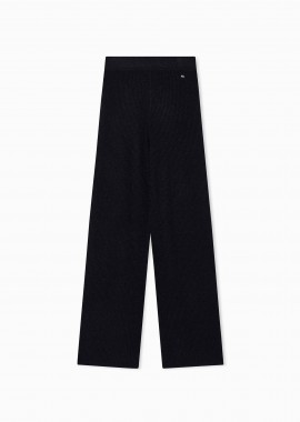 ARMANI EXCHANGE - Armani Exchange γυναικείο παντελόνι ribbed με ελαστική μέση και μεταλλικές ίνες Regular Fit - XW001878AF11957 Μαύρο