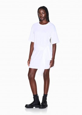 ARMANI EXCHANGE - Armani Exchange γυναικείο mini φόρεμα με λογότυπο και ζώνη - XW002085AF10356 Λευκό