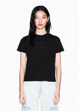 ARMANI EXCHANGE - Armani Exchange γυναικείο T-shirt με κεντημένο λογότυπο Relaxed Fit - XW002334AF10358 Μαύρο