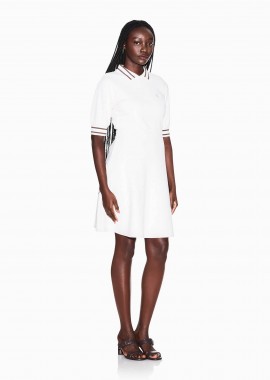 ARMANI EXCHANGE - Armani Exchange γυναικείο mini φόρεμα πόλο ribbed με λογότυπο Flared Fit - XW001739AF13401 Λευκό