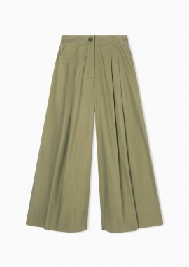 ARMANI EXCHANGE - Armani Exchange γυναικείο παντελόνι μονόχρωμο Palazzo Fit - XW002005AF18863 Χακί