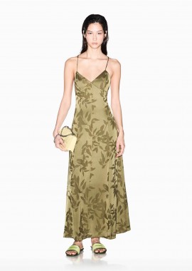 Armani Exchange γυναικείο midi αμάνικο φόρεμα με all-over print - XW002012AF21551 Λαδί