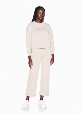 Armani Exchange γυναικείο παντελόνι φόρμας με monogram Regular Fit - XW002840AF21298 Μπεζ