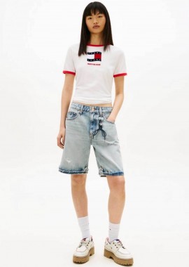Tommy Jeans γυνακεία βερμούδα denim Loose 