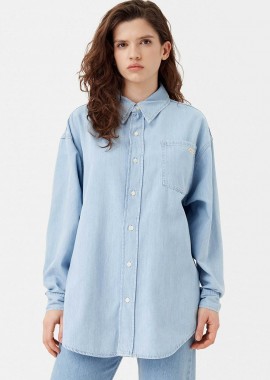 Calvin Klein Jeans γυναικείο denim πουκάμισο Oversized Fit - J20J225010 Denim Blue Ανοιχτό
